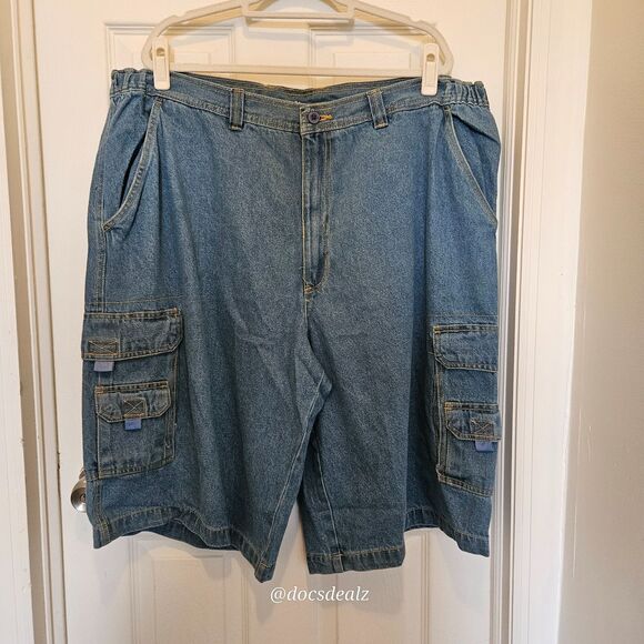 King Size Jean Cargo Shorts Men's Big And Tall 44 - Picture 1 of 7
